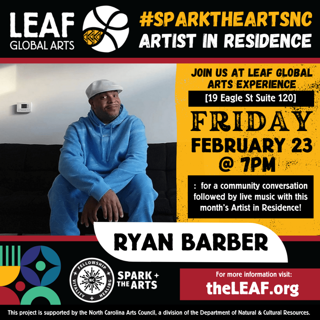 Ryan Barber Spark the Arts residency performance flyer