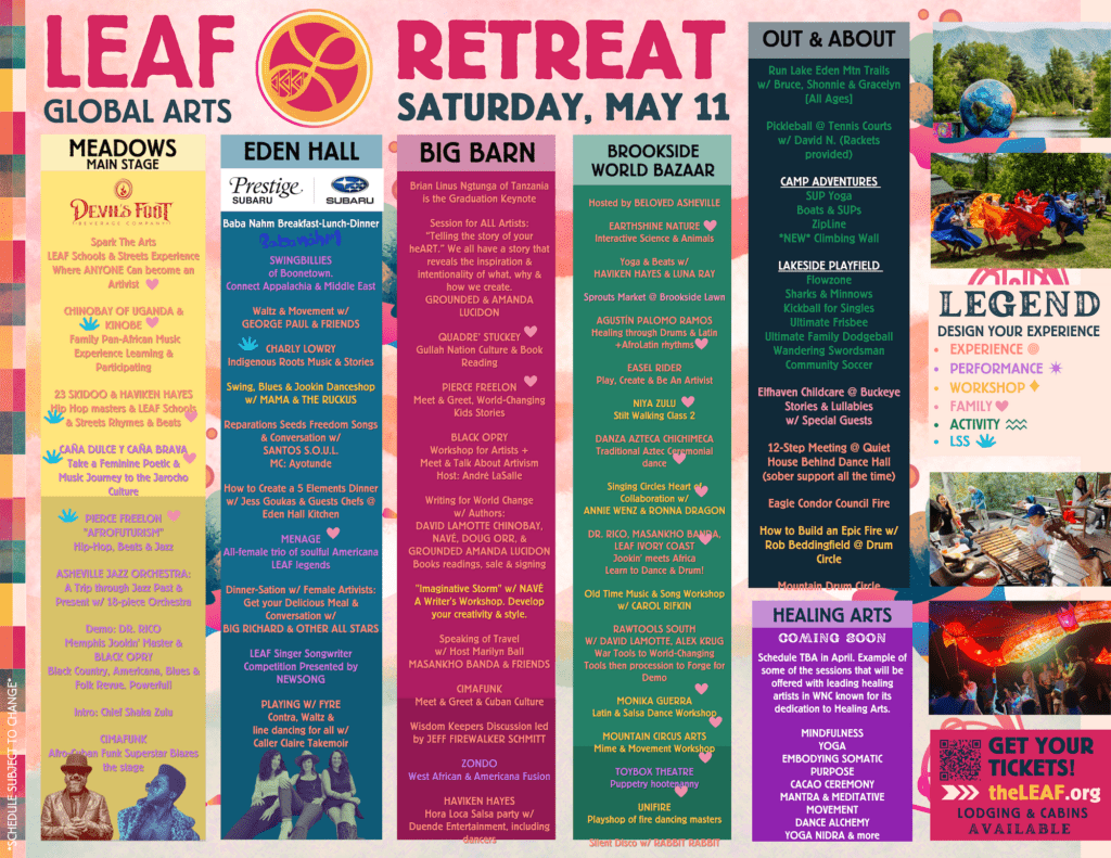 Retreat Saturday schedule (March 14).