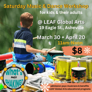 What's Shaking? Music and Dance Workshop flyer.