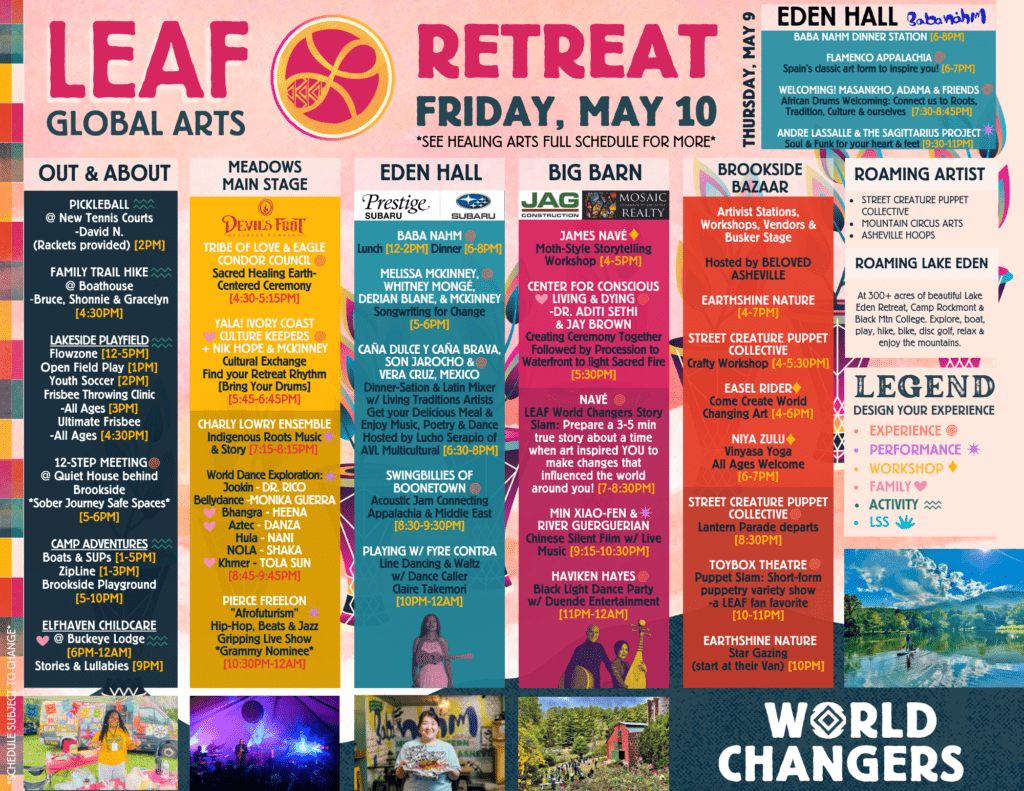 LEAF Retreat Friday schedule