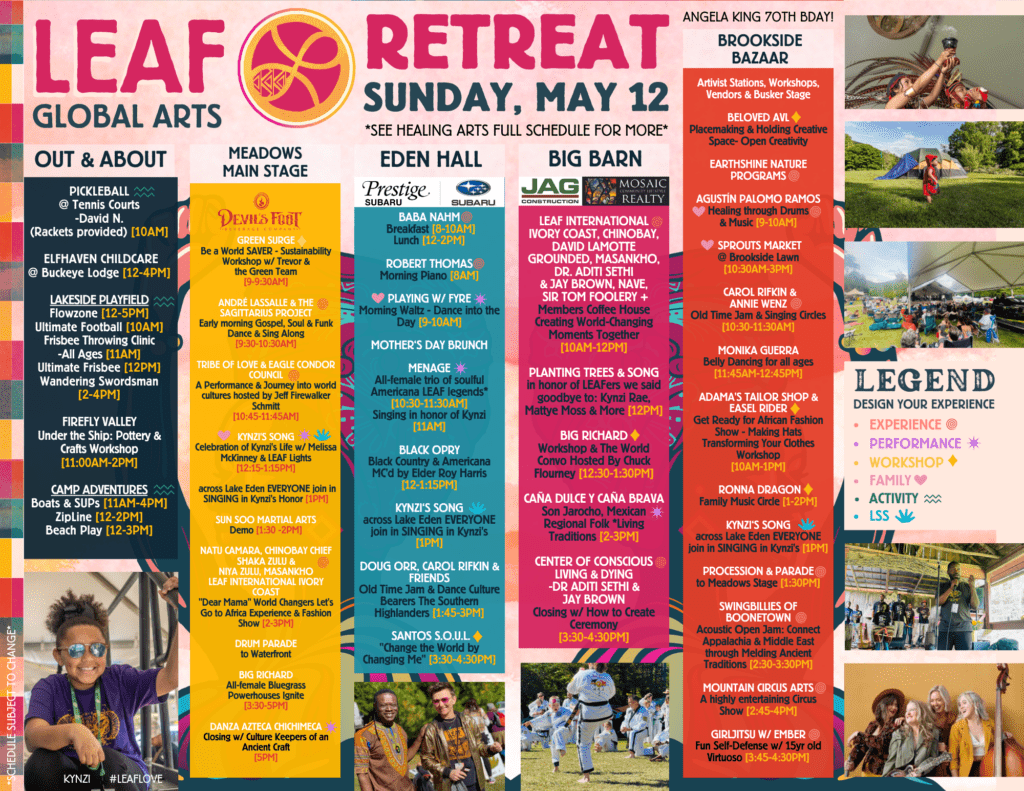 LEAF Retreat Sunday schedule