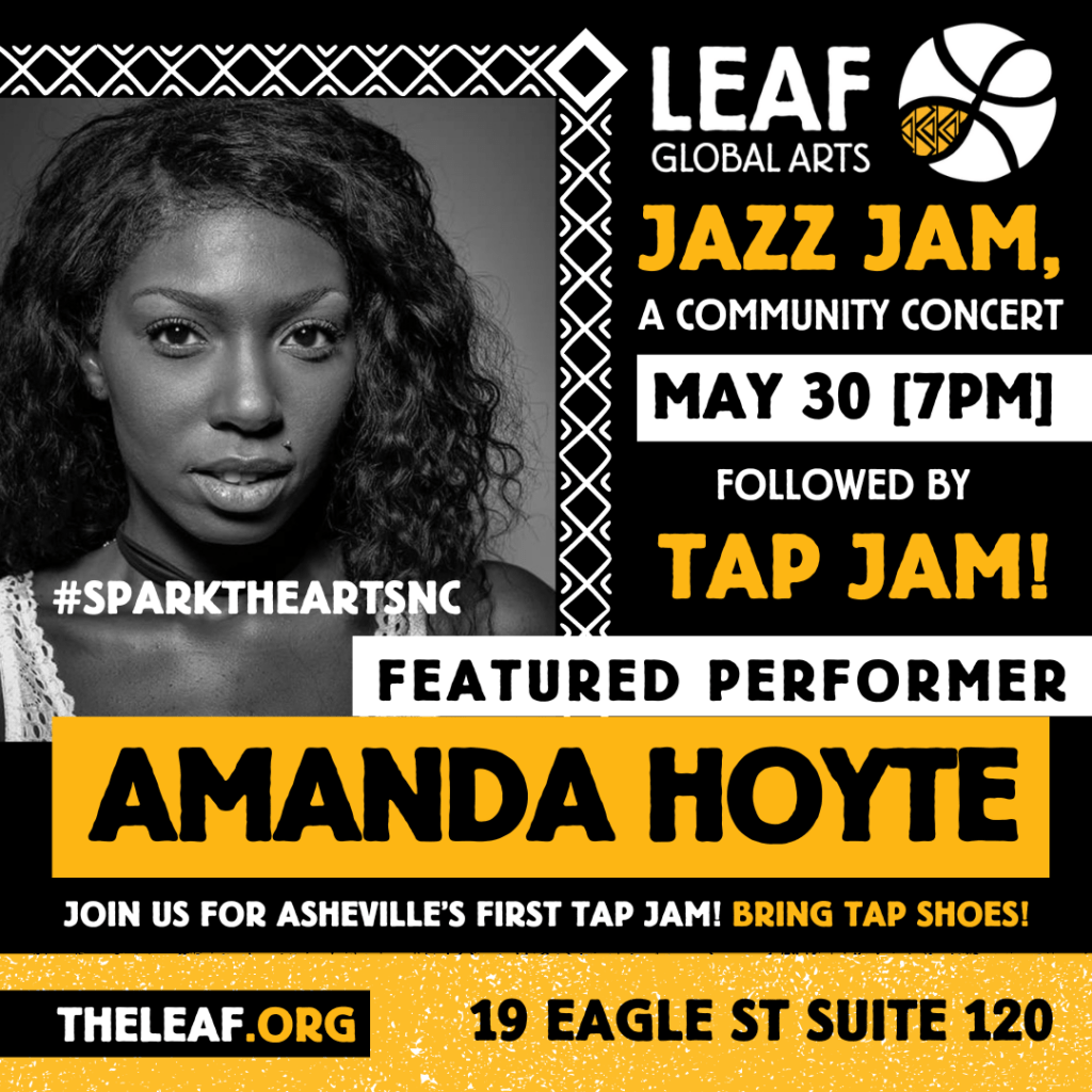 Flyer for Amanda Hoyte's Tap Jam event.