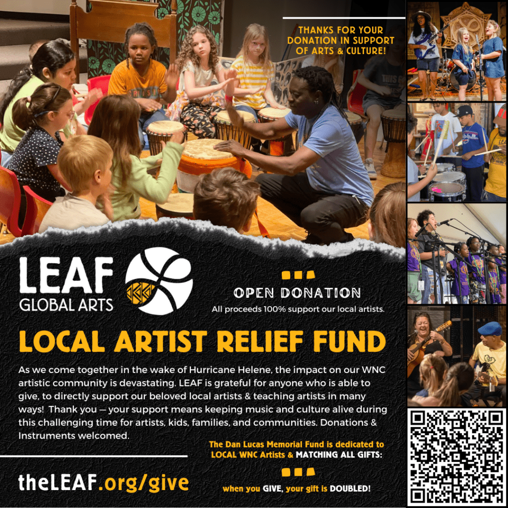 LEAF Local Artist Relief Fund flyer