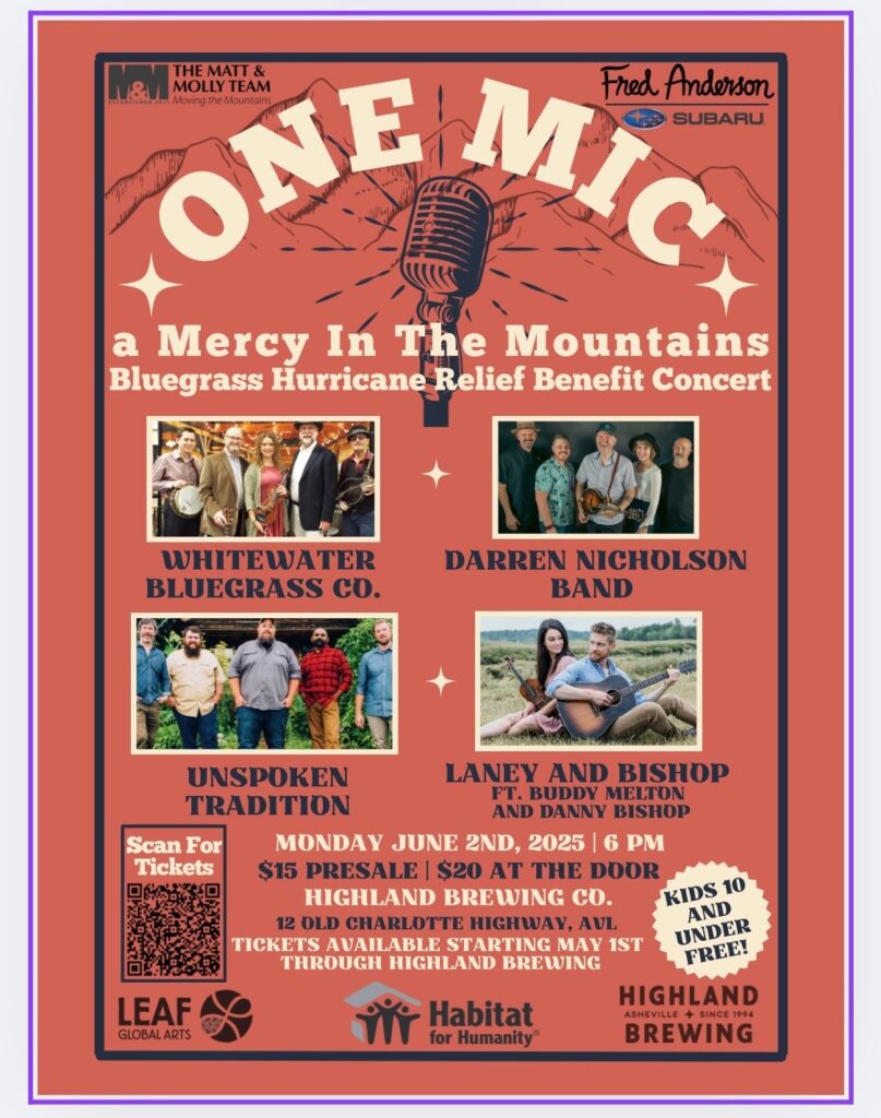 Bluegrass benefit flyer