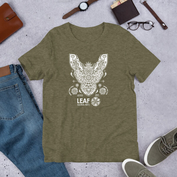 LEAF Retreat Owl (white) unisex t-shirt - Image 3