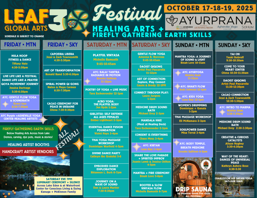 Healing Arts Schedule