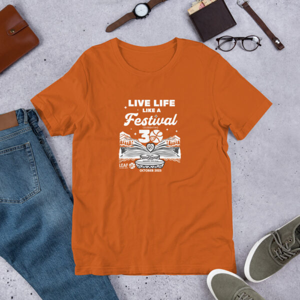 Live Life Like a Festival (white) unisex t-shirt - Image 4