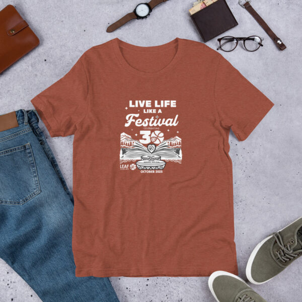 Live Life Like a Festival (white) unisex t-shirt - Image 3