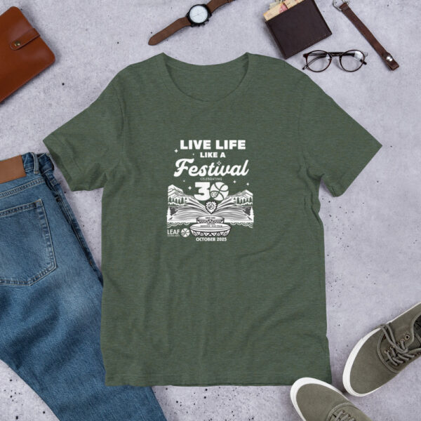 Live Life Like a Festival (white) unisex t-shirt - Image 2